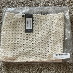 Prettylittlething Cream Crochet Cut‎ Out Bandeau Beach Top Women's Size 8 NWT!